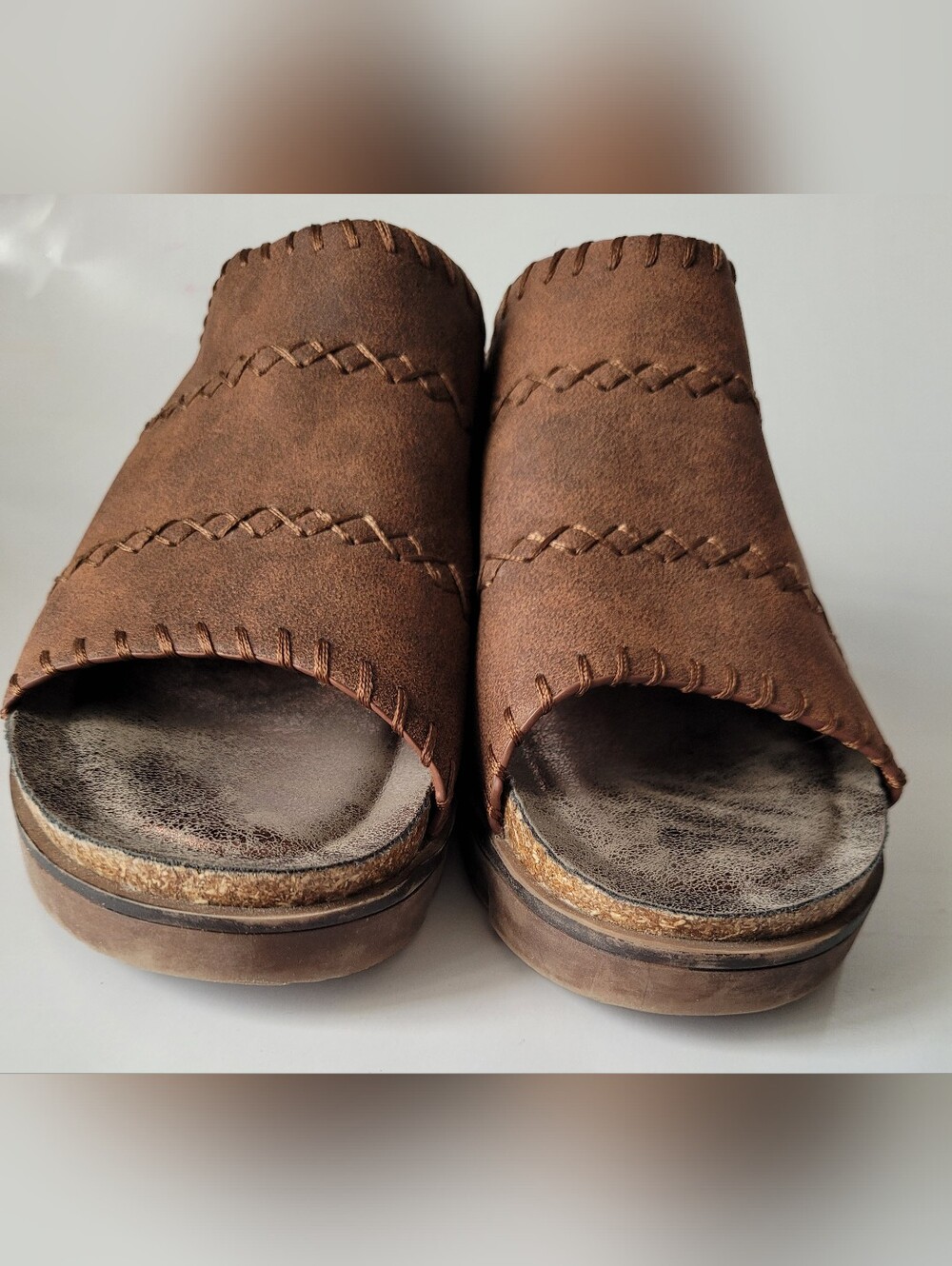 Natural Reflections Lisle Comfort Slip-On Wedge Sandals in Brown/Cognac US 8 - Picture 7 of 16